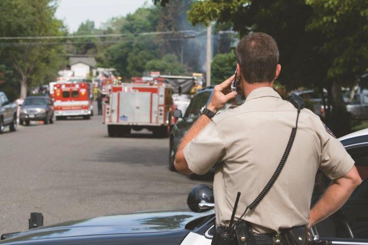 police officer at scene of an accident