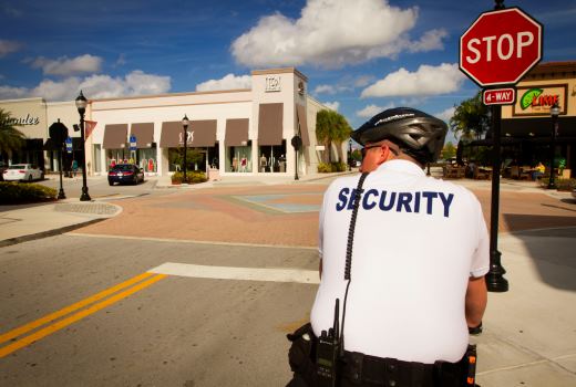 Security Guard At Outdoor Mall