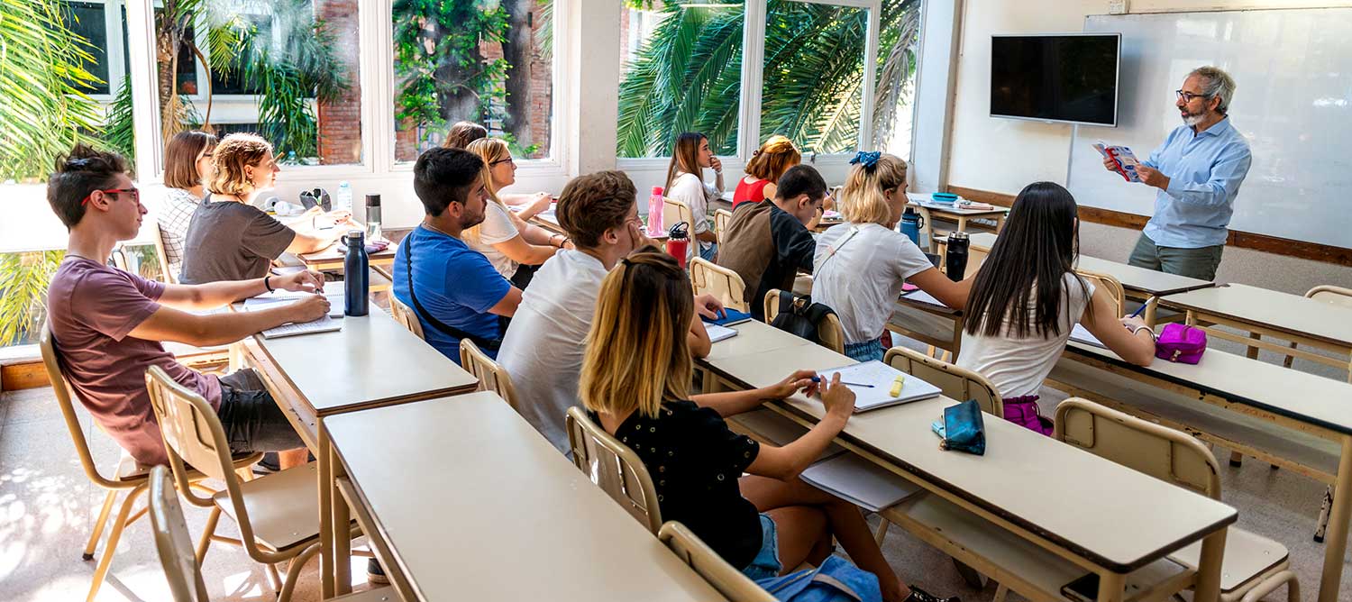 students in class learning