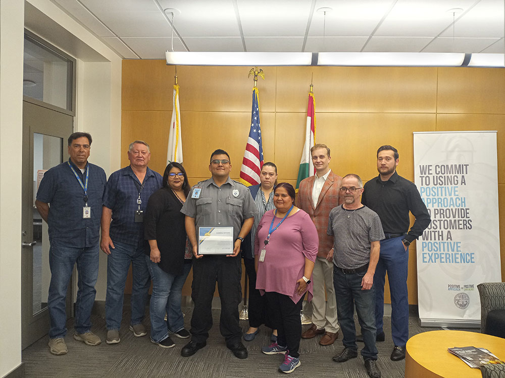 Security Professional Aaron being honored by the Board of Directors for San Diego County