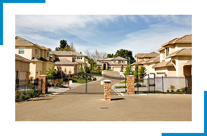 Residential area with houses