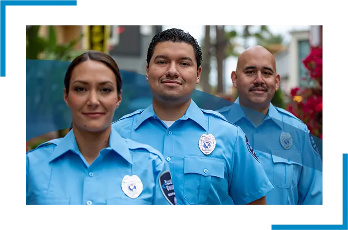 Three Allied Universal security guards