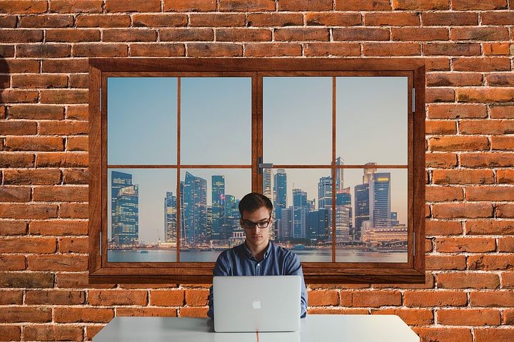 employee working on laptop